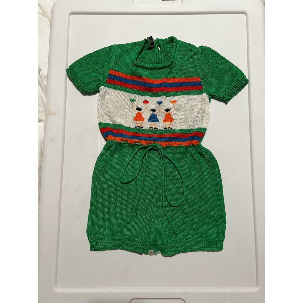 Vintage Baby Onesie Knit Cheerleading
